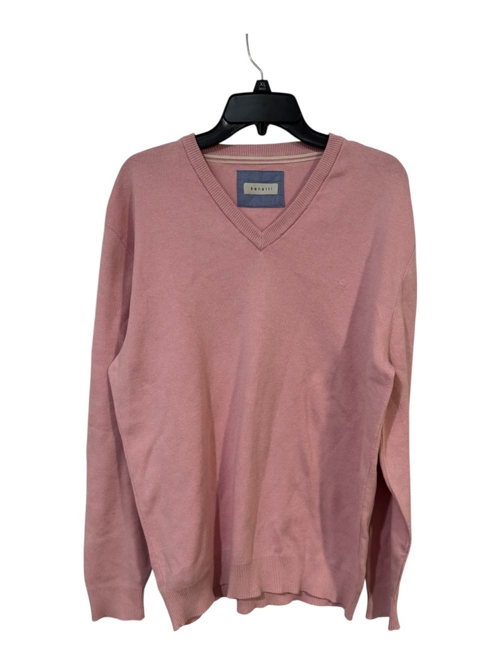 Benetti Gale V-Neck Sweater Men’s 2XL Pink 100% Cotton NWT Smart Casual - Picture 2 of 8